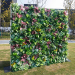 Aliflowers Artificial Tropical Green Wall Backdrop With A Variety Of Leaves For Event And Party Decorations ALFWL146