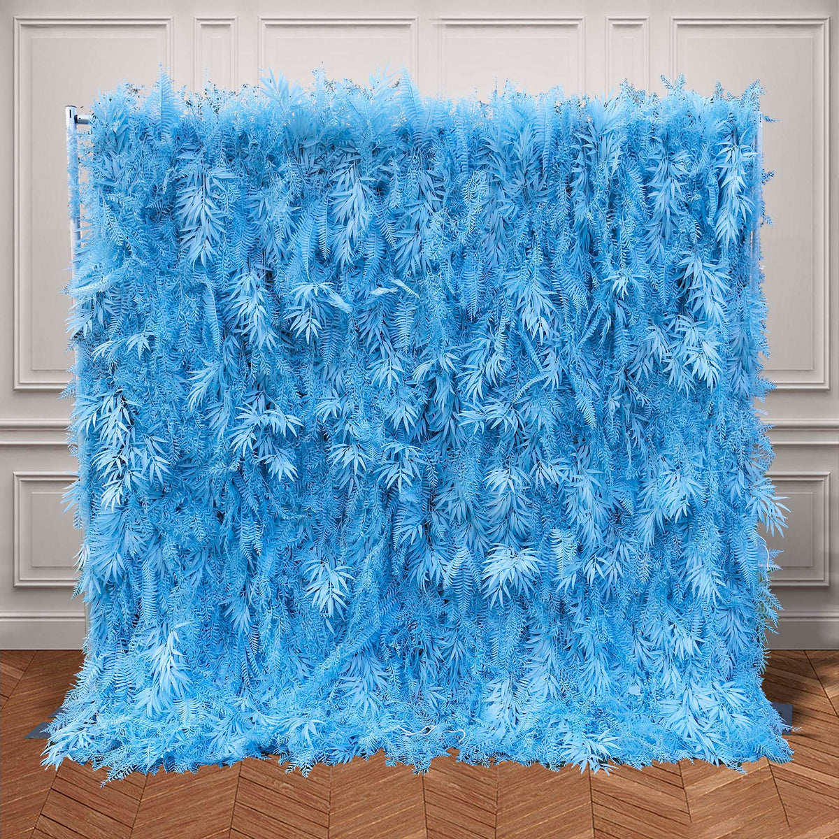 Aliflowers Blue Feathered Foliage Flower Wall for Photo Booth Backdrop ALFWL127 - Ali Flowers