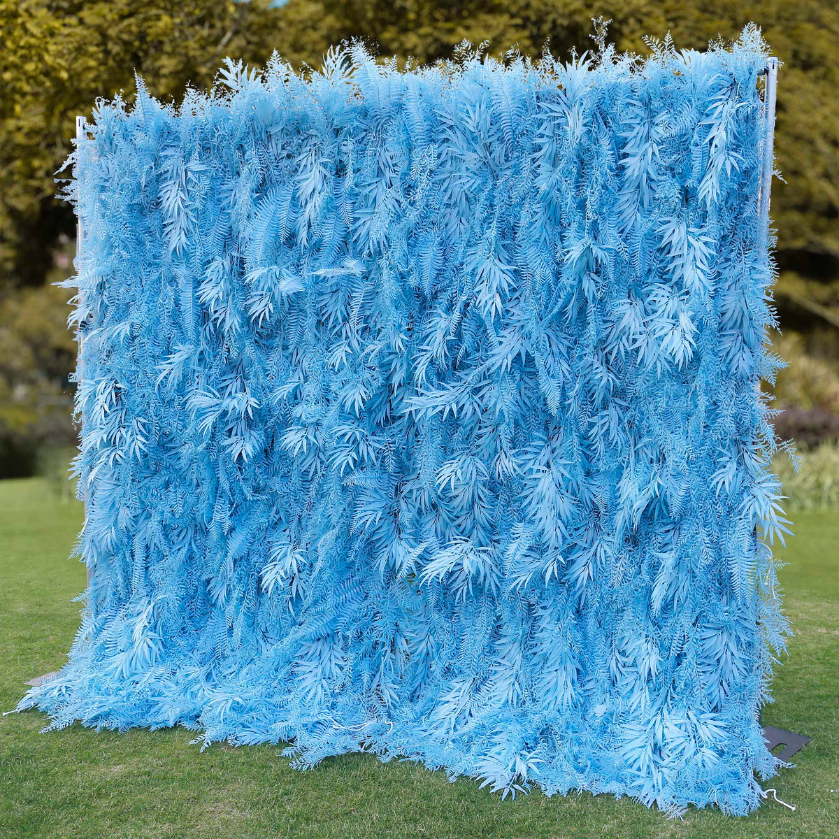 Aliflowers Blue Feathered Foliage Flower Wall for Photo Booth Backdrop ALFWL127 - Ali Flowers