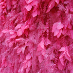 Aliflowers Hot Pink Feathered Leaf Wall – 3D Faux Floral Backdrop for Events & Weddings