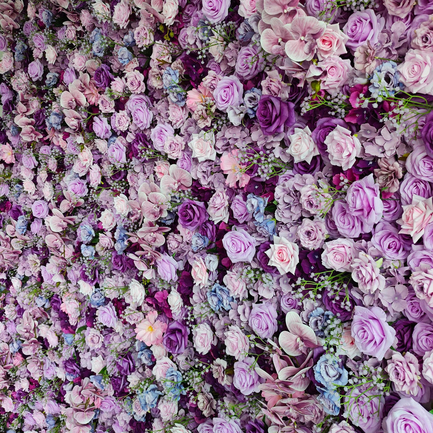 Aliflowers 5D Light Purple Fabric Flower Wall Wedding Backdrop Party Decoration ALFWL169