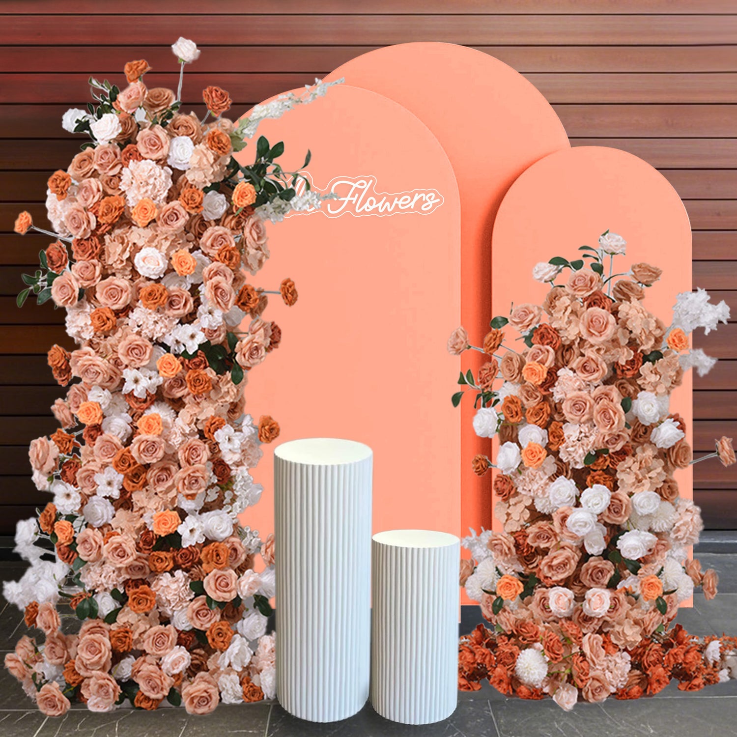 Aliflowers Orange Rose Hydrangea Wedding Background Flower Arrangement Party Arch ALFKT005