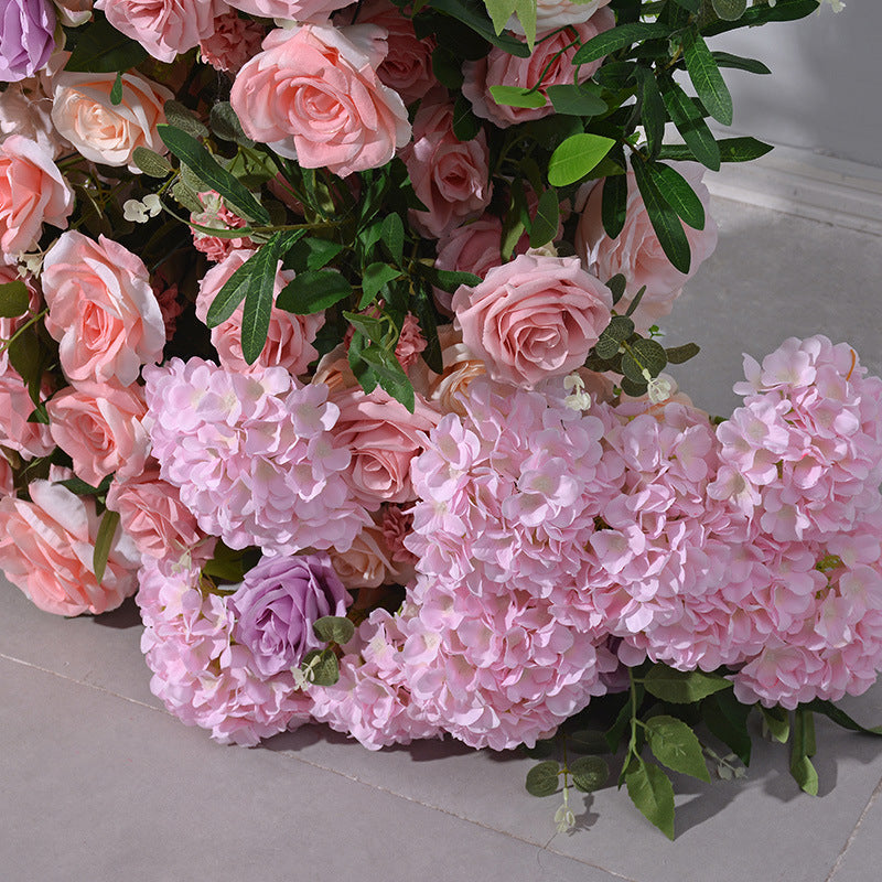 Aliflowers Pink And Purple Rose Hydrangea Flower Arrangement KT Board Wedding Background Party Supplies ALFKT015