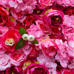 Aliflowers Pink Gradient Rose Hydrangea 5D Fabric Artistic Roller Blind Flower Wall