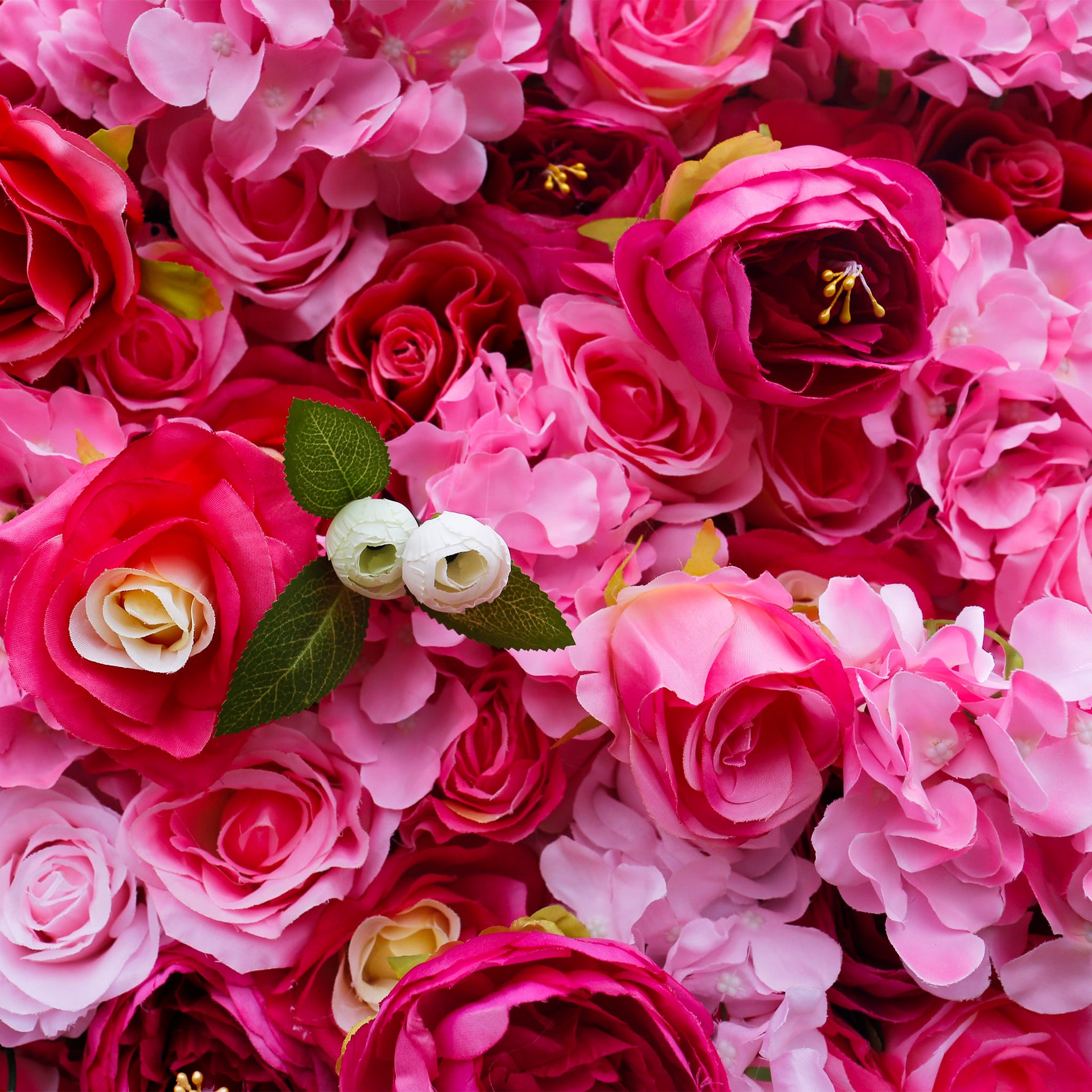 Aliflowers Pink Gradient Rose Hydrangea 5D Fabric Artistic Roller Blind Flower Wall