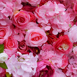 Aliflowers Pink Gradient Rose Hydrangea 5D Fabric Artistic Roller Blind Flower Wall