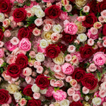 Aliflowers 3D Pink Rose Roller Curtain Decoration Wedding Flower Background Wall