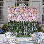 Aliflowers 3D Purple and Pink Rose Curtain Flower Wall Backdrop Wedding Party Decoration ALFWL91