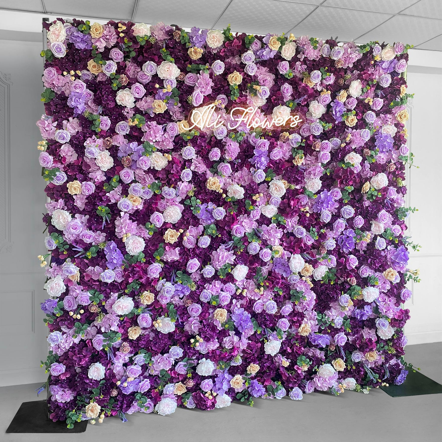 Purple Rose Hydrangea 5D Roller Curtain Flower Wall Event Party Background