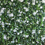 Aliflowers 3D White Rose & Green Leaf Roll-Up Flower Wall – Wedding & Party