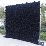Aliflowers Black Rose Roll up Fabric Artificial Flower Wall ALFWL079 - Ali Flowers