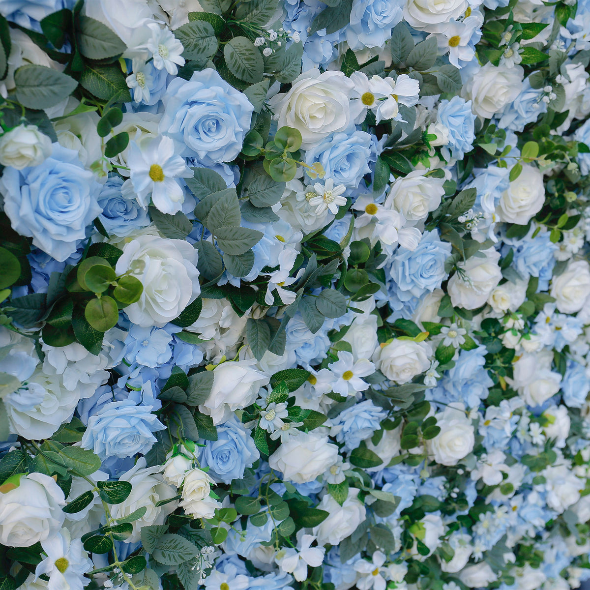Aliflowers Blue Rose Roll up Fabric Flower Wall for Wedding ALFWL087 - Ali Flowers