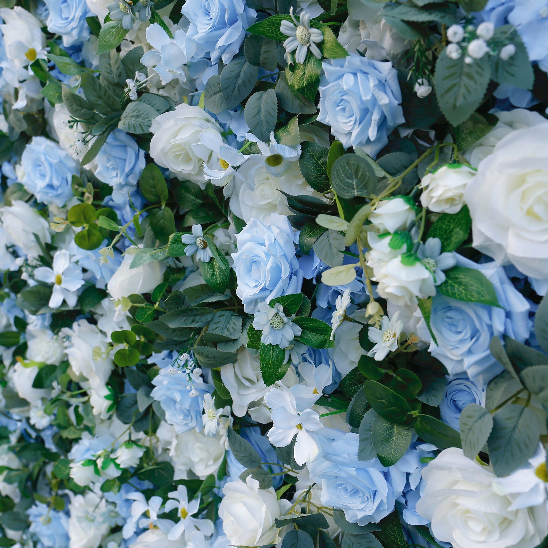 Aliflowers Blue Rose Roll up Fabric Flower Wall for Wedding ALFWL087 - Ali Flowers