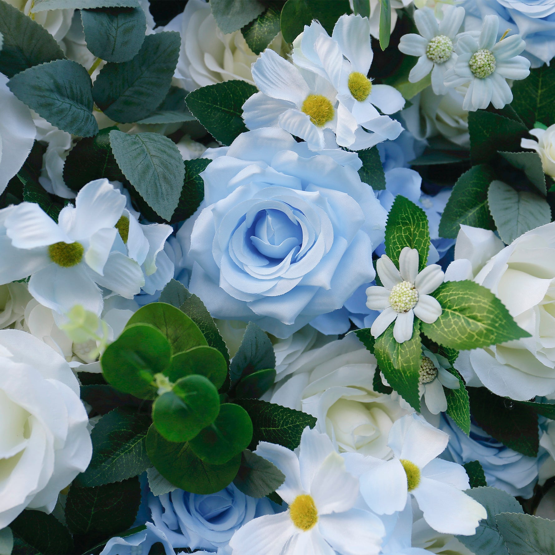 Aliflowers Blue Rose Roll up Fabric Flower Wall for Wedding ALFWL087 - Ali Flowers