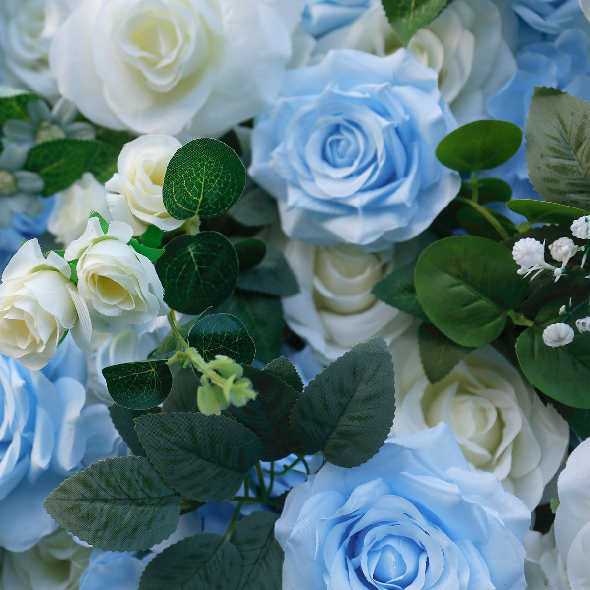 Aliflowers Blue Rose Roll up Fabric Flower Wall for Wedding ALFWL087 - Ali Flowers