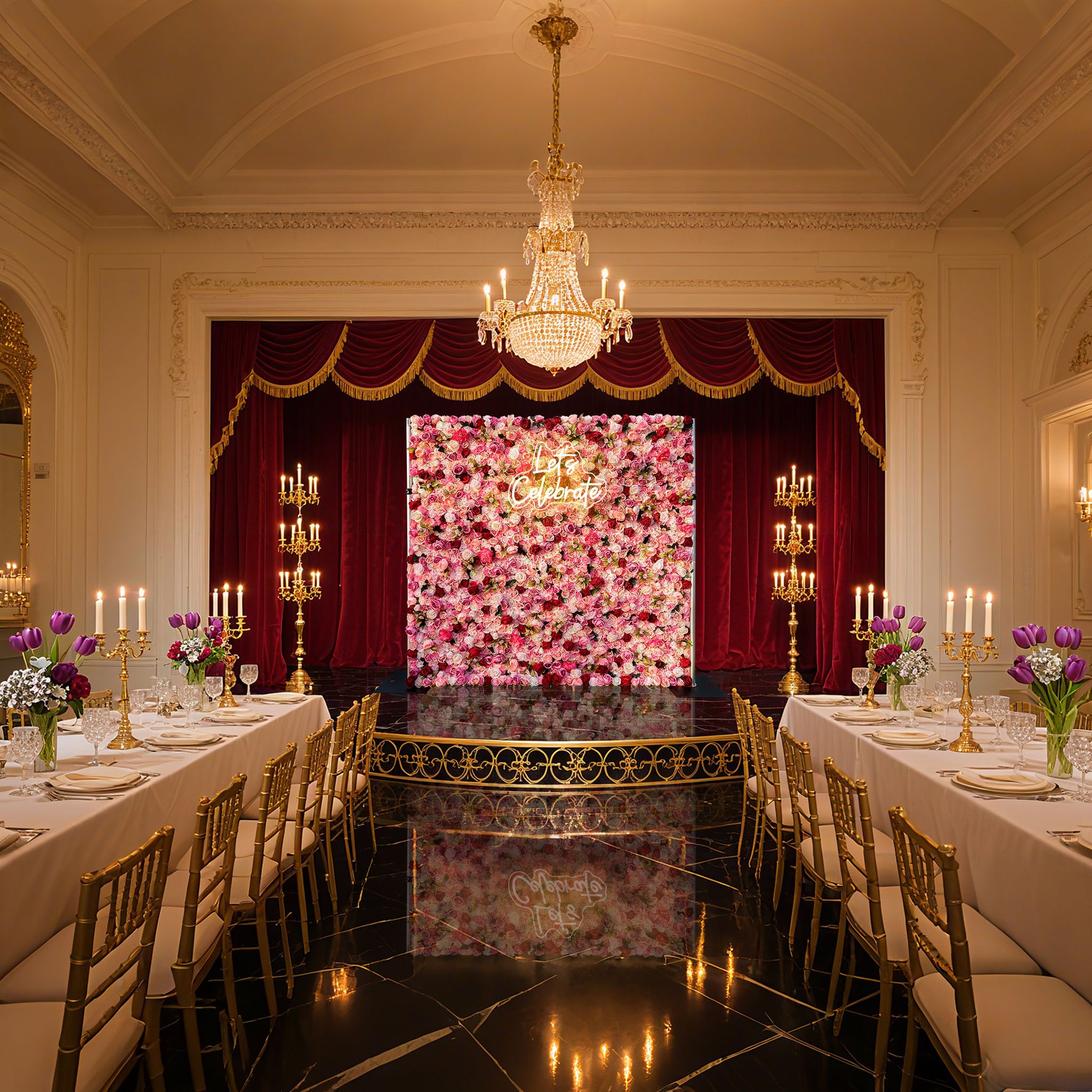 Aliflowers 3D Artificial Blush Rose Mall Window Display Prop Flower Wall for Wedding ALFWL075 - Ali Flowers