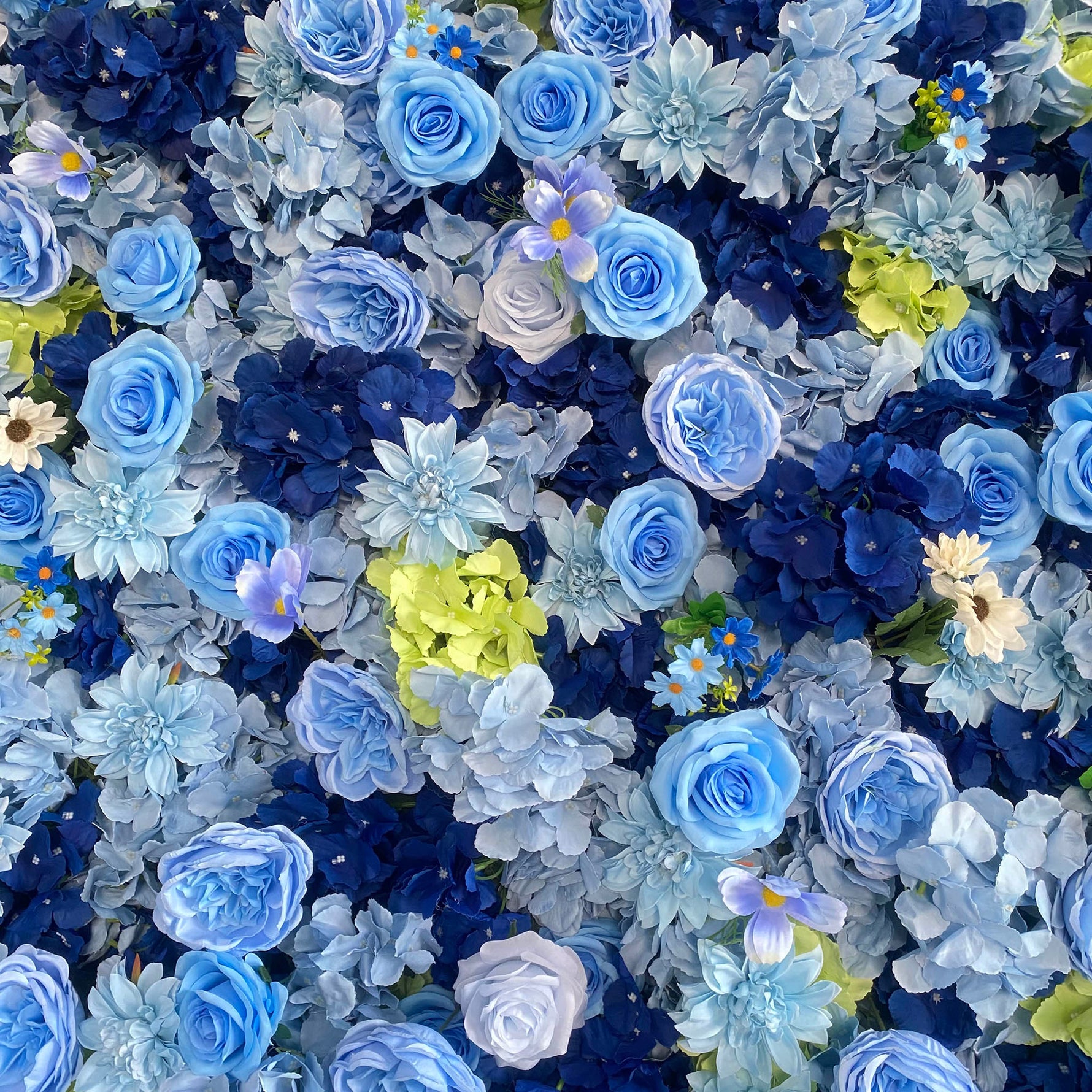Ali Flowers 5D Artificial Silk Cerulean Sky Rose Flower Wall For Wedding Decoration ALFWL016 - Ali Flowers