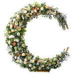 Aliflowers Colorful Artificial Flowers Arrangement Wedding Backdrop Moon-Shaped Arch Frame Decorations For Reception Flower Stand ALFAM001 - Ali Flowers