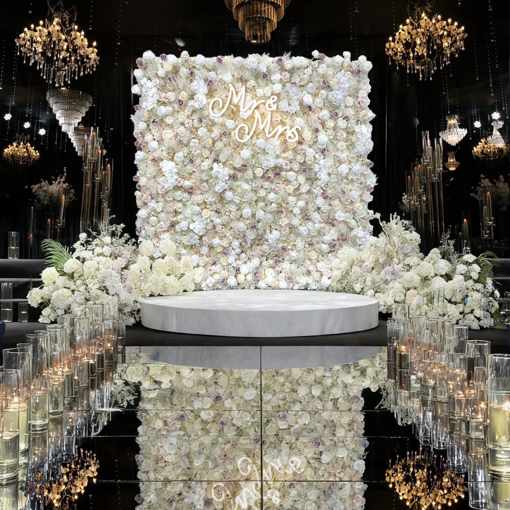 White Rose Flower Wall