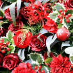 Aliflowers Christmas Artificial Rose Plant Backdrop Deco Wall Event Party Prop Rolling Up Curtain MCFL23002 - Ali Flowers