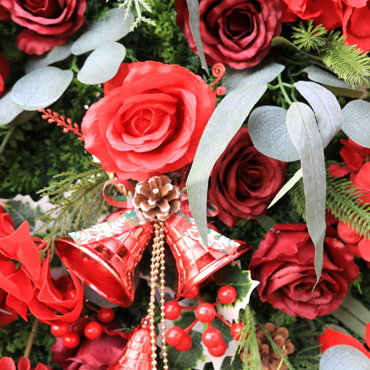 Aliflowers Christmas Artificial Rose Plant Backdrop Deco Wall Event Party Prop Rolling Up Curtain MCFL23002 - Ali Flowers