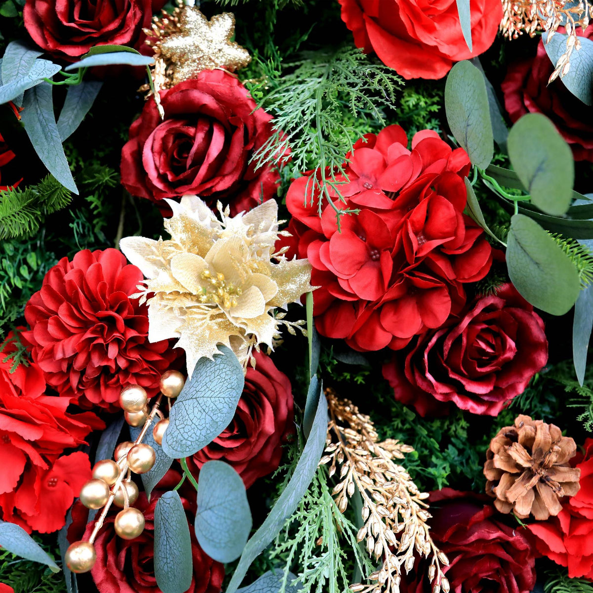 Aliflowers Christmas Handmade Customized Gold Bell Style Artificial Flower Wall Backdrop without stand MCFL23004 - Ali Flowers