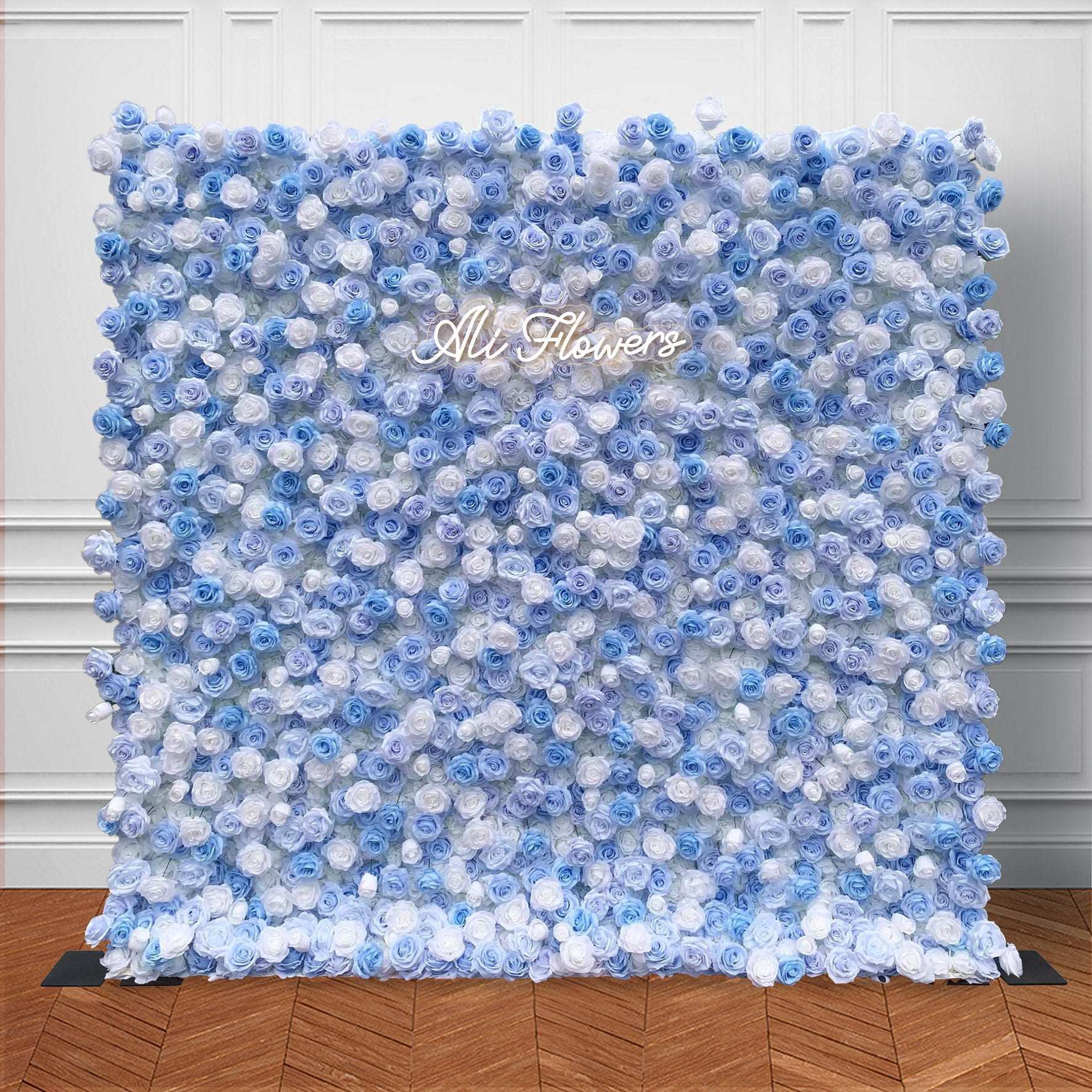 Ali Floweers 5D Cinderella Blue Rose Flower Wall for Wedding Event Decoration ALFWL017 - Ali Flowers