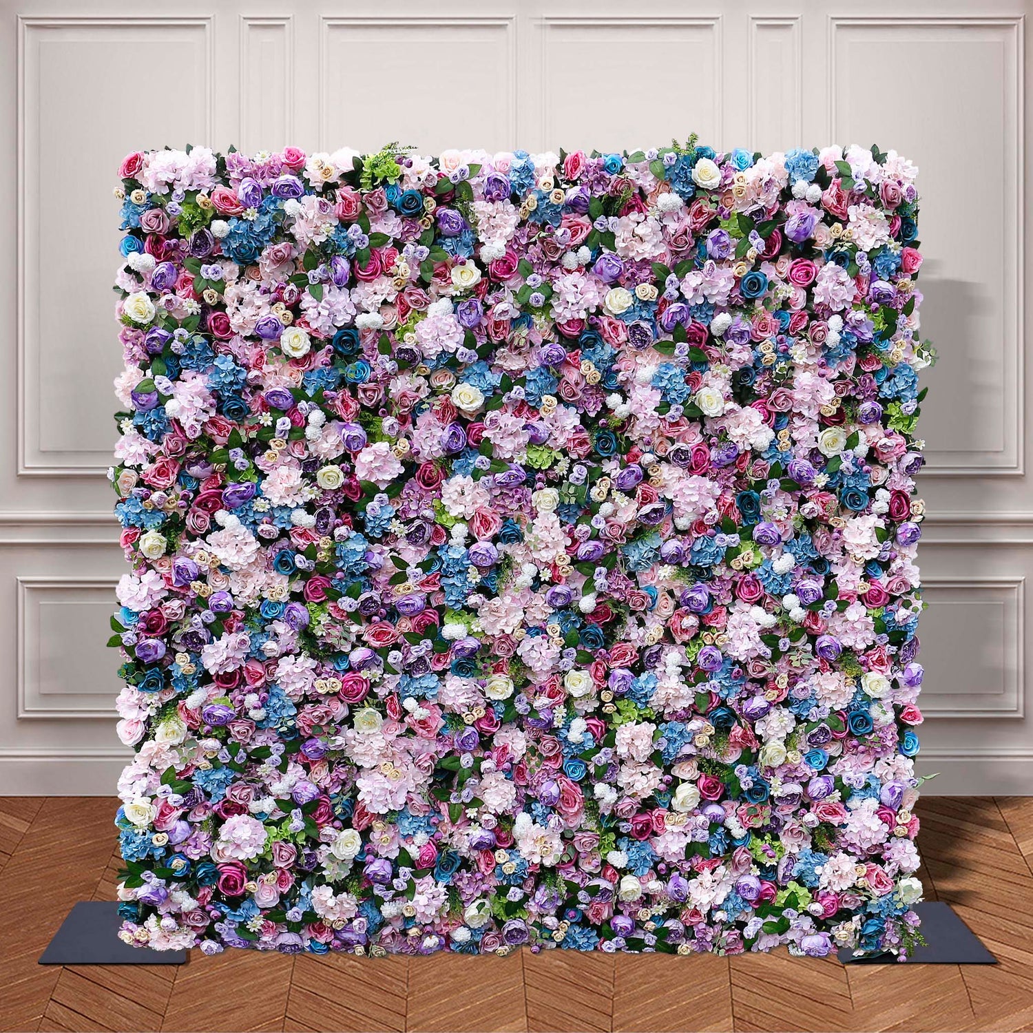 Aliflowers Violet Blue Roese Peony Flowering Wall Wedding Decor ALFWL055 - Ali Flowers
