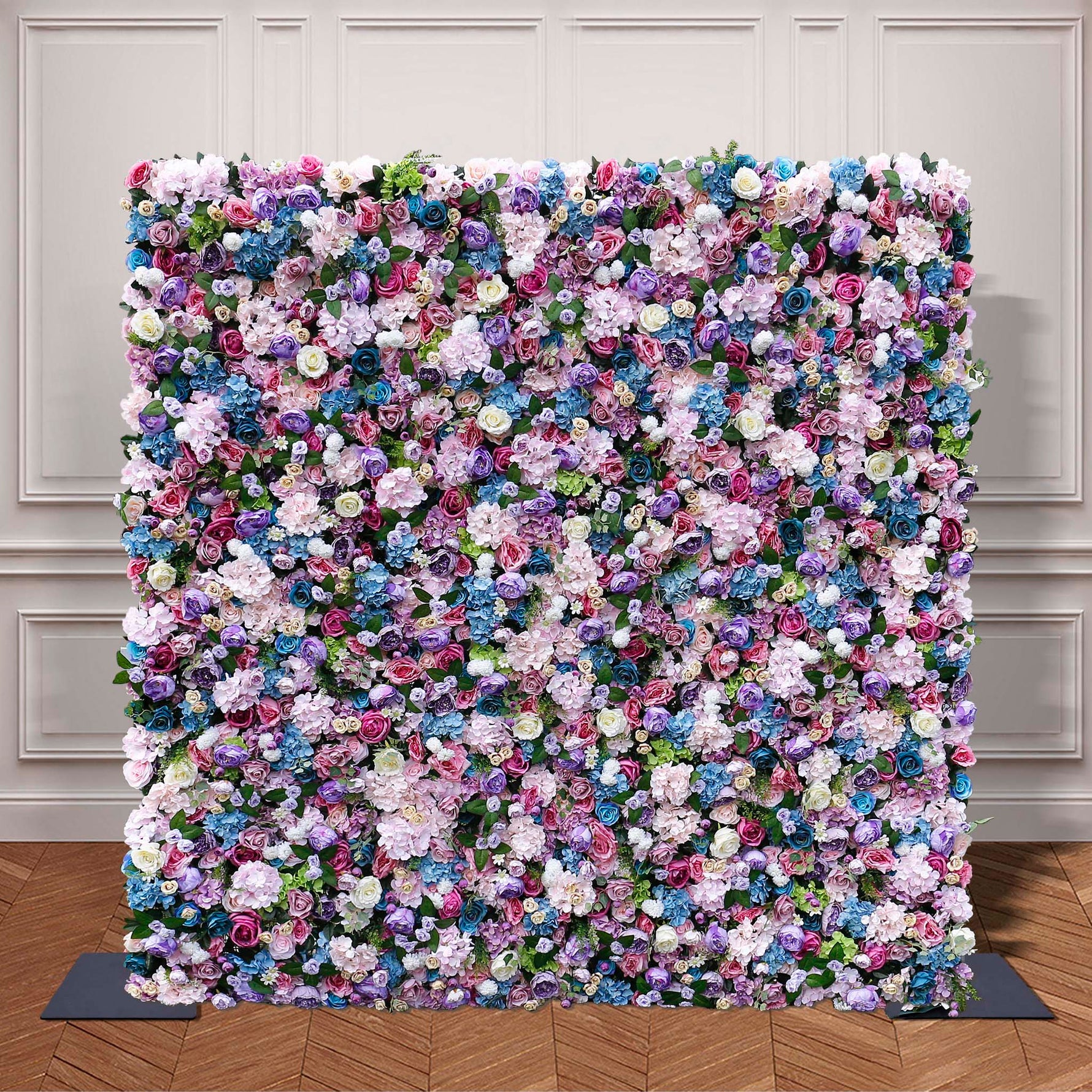Aliflowers Violet Blue Roese Peony Flowering Wall Wedding Decor ALFWL055 - Ali Flowers