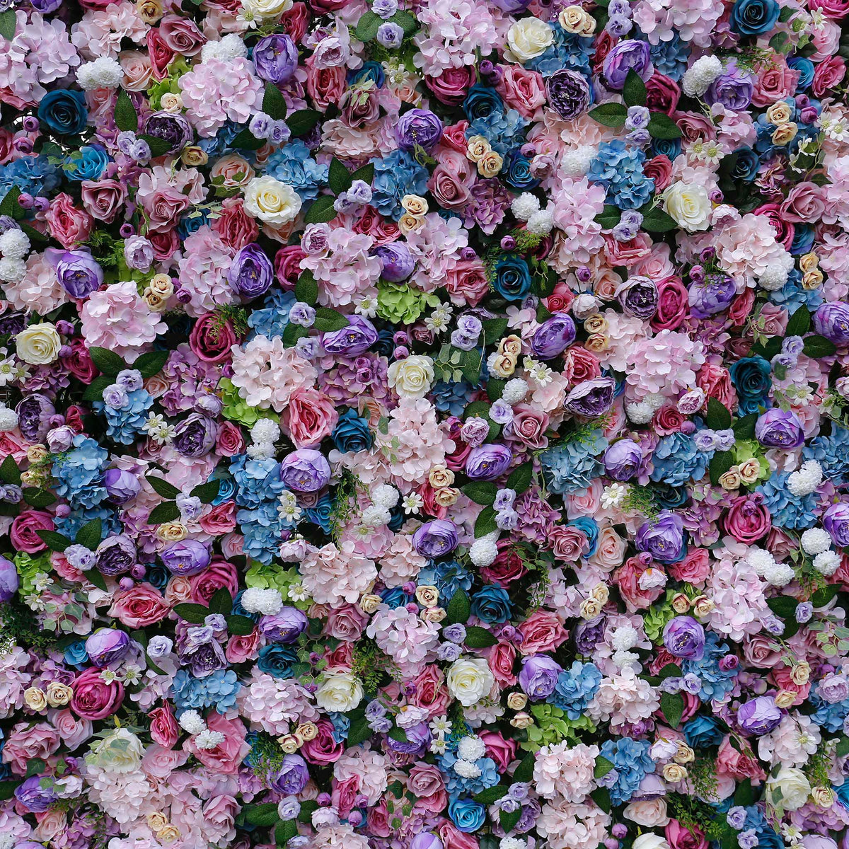 Aliflowers Violet Blue Roese Peony Flowering Wall Wedding Decor ALFWL055 - Ali Flowers