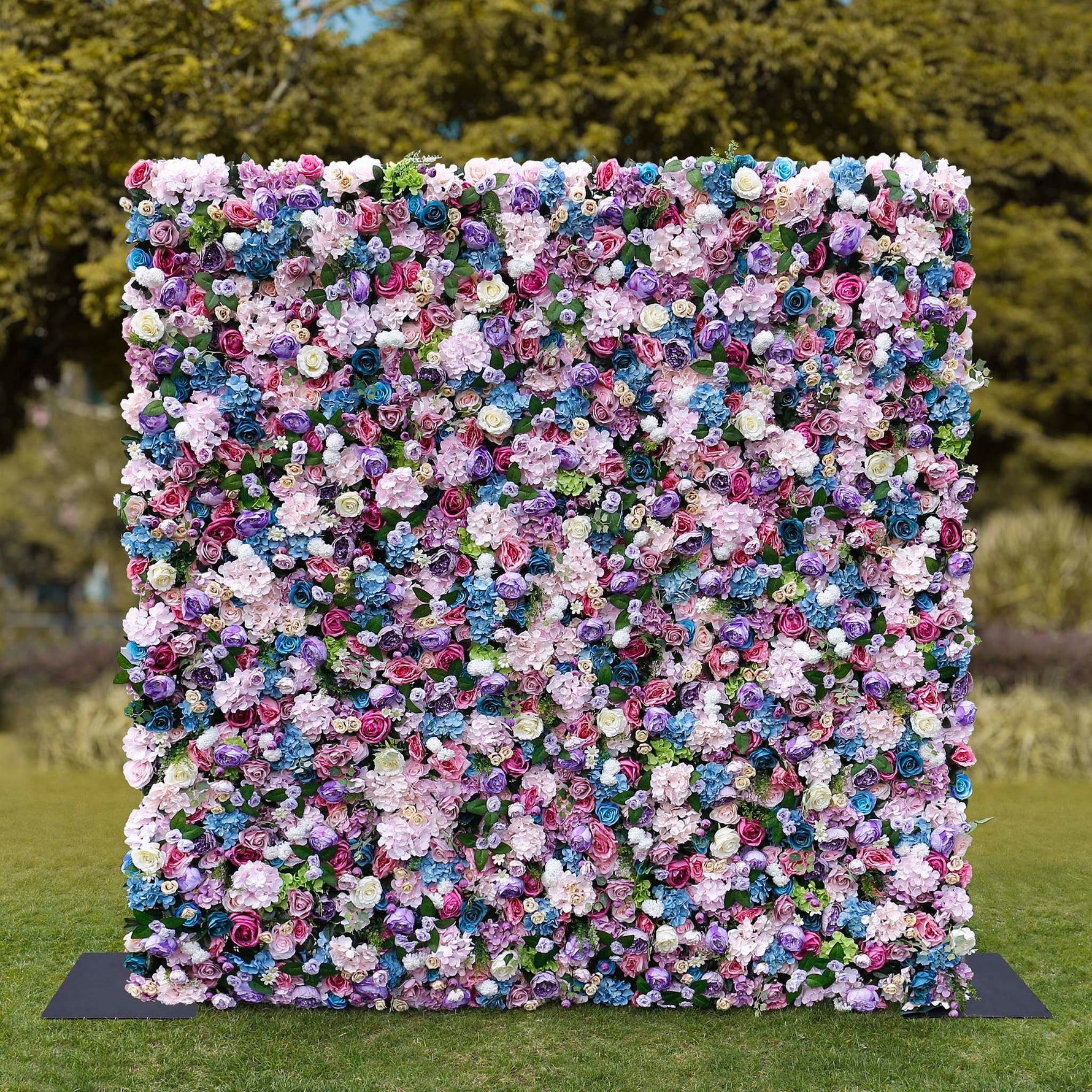 Aliflowers Violet Blue Roese Peony Flowering Wall Wedding Decor ALFWL055 - Ali Flowers