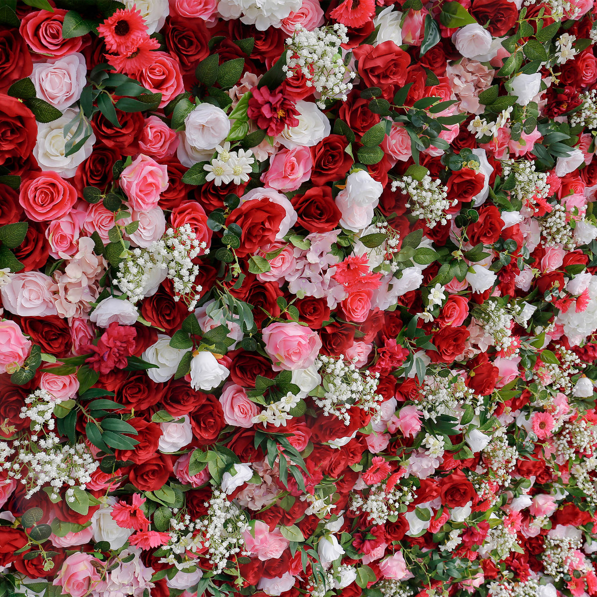 Aliflowers 5D Red Pink Hydrangea Baby Breath Roll Up Cloth Artificial Flowers for Flower Wall Plant Wall ALFWL072 - Ali Flowers