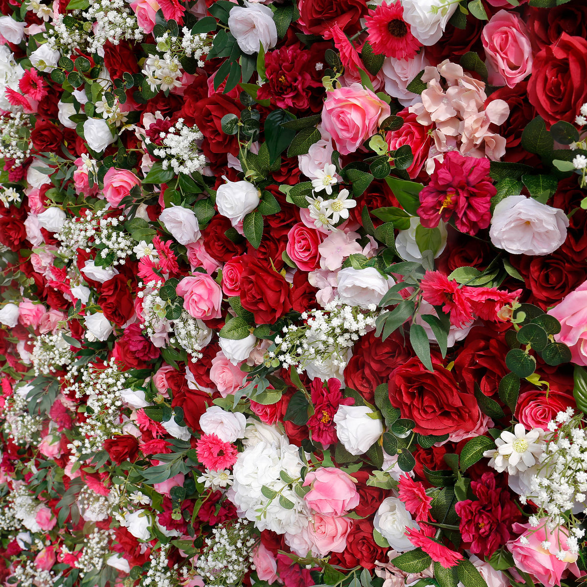 Aliflowers 5D Red Pink Hydrangea Baby Breath Roll Up Cloth Artificial Flowers for Flower Wall Plant Wall ALFWL072 - Ali Flowers