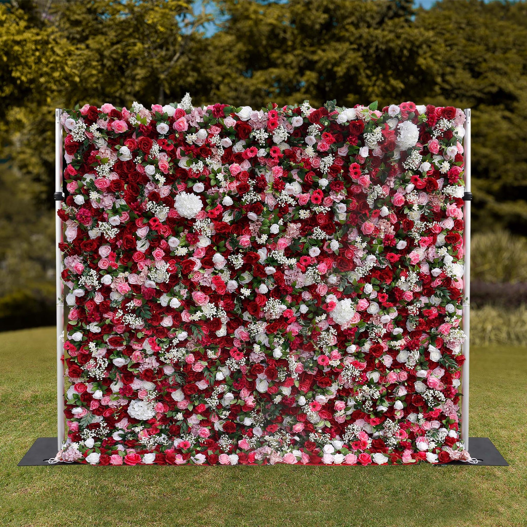 Aliflowers 5D Red Pink Hydrangea Baby Breath Roll Up Cloth Artificial Flowers for Flower Wall Plant Wall ALFWL072 - Ali Flowers