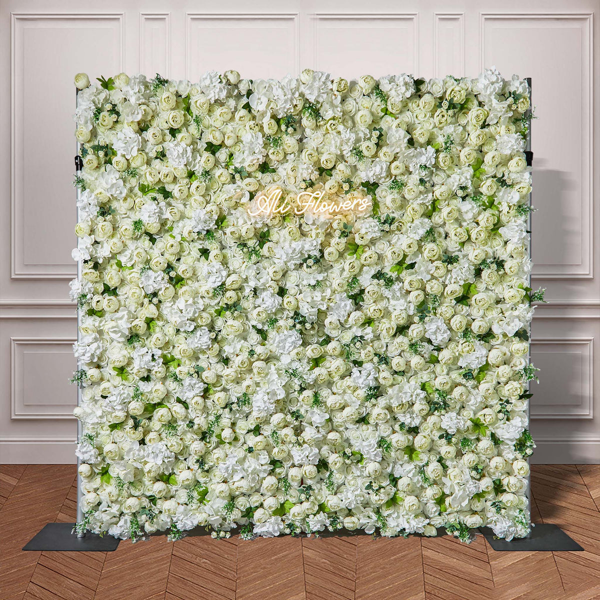 Luxurious Cream Peony Flower Wall Warm Romantic Backdrop for Elegant Wedding ALFWL148 - Ali Flowers