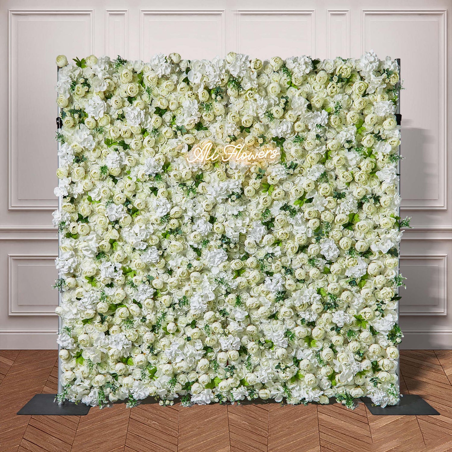 Luxurious Cream Peony Flower Wall Warm Romantic Backdrop for Elegant Wedding ALFWL148 - Ali Flowers