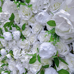 Aliflowers Cream Rose with Green Leaves Artificial Flowers Wall Decoration ALFWL105 - Ali Flowers
