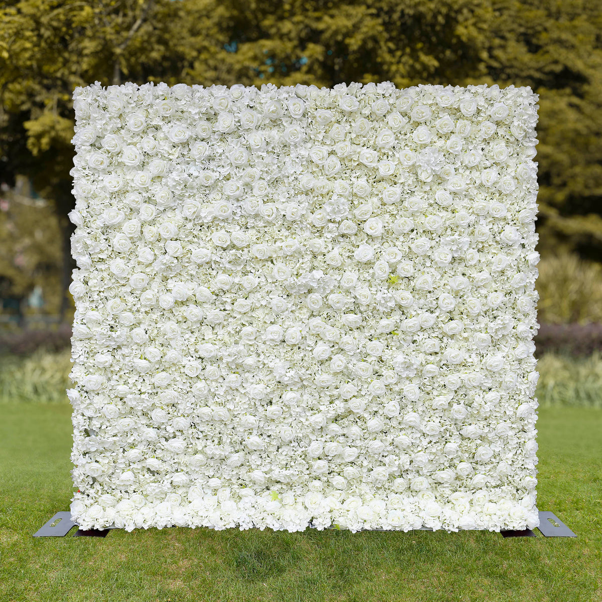 Aliflowers Cream Rose Roll Up Fabric Artificial Flower Wall for Sale ALFWL065 - Ali Flowers