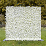 Aliflowers Cream Rose Roll Up Fabric Artificial Flower Wall for Sale ALFWL065 - Ali Flowers