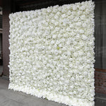 Aliflowers Cream Rose Roll Up Fabric Artificial Flower Wall for Sale ALFWL065 - Ali Flowers