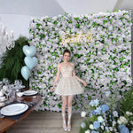 Aliflowers Cream Rose with Green Leaves Artificial Flowers Wall Decoration ALFWL105 - Ali Flowers