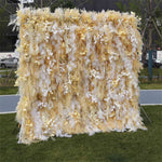 Aliflowers Artificial Handmade Dried Yellow Pampas Grass Wall for Event Party Wedding Backdrop Decor Prop ALFWL128 - Ali Flowers