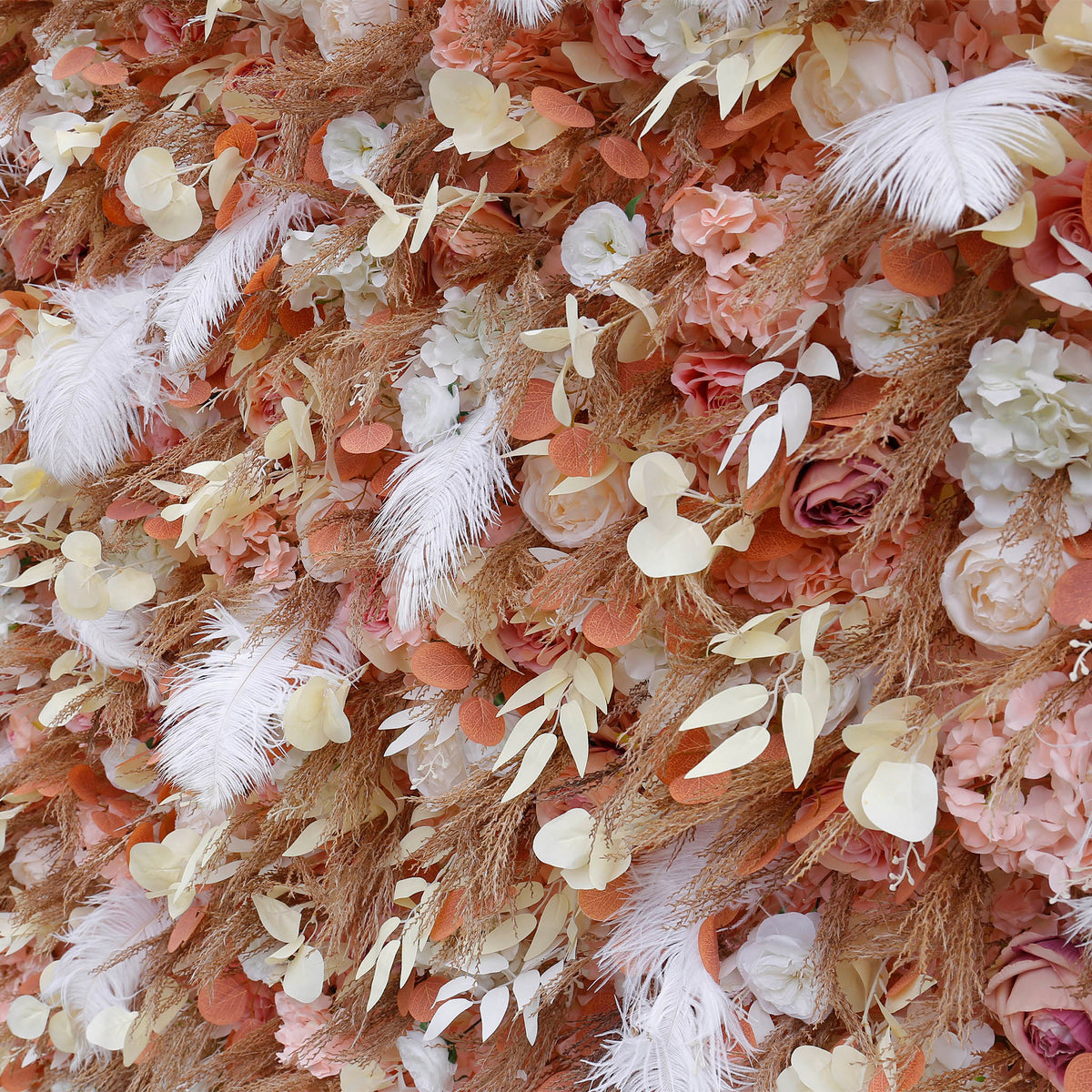 Aliflowers Gold Leaves with White Feather Wall Flower Arrangements Marriage Props ALFWL091 - Ali Flowers