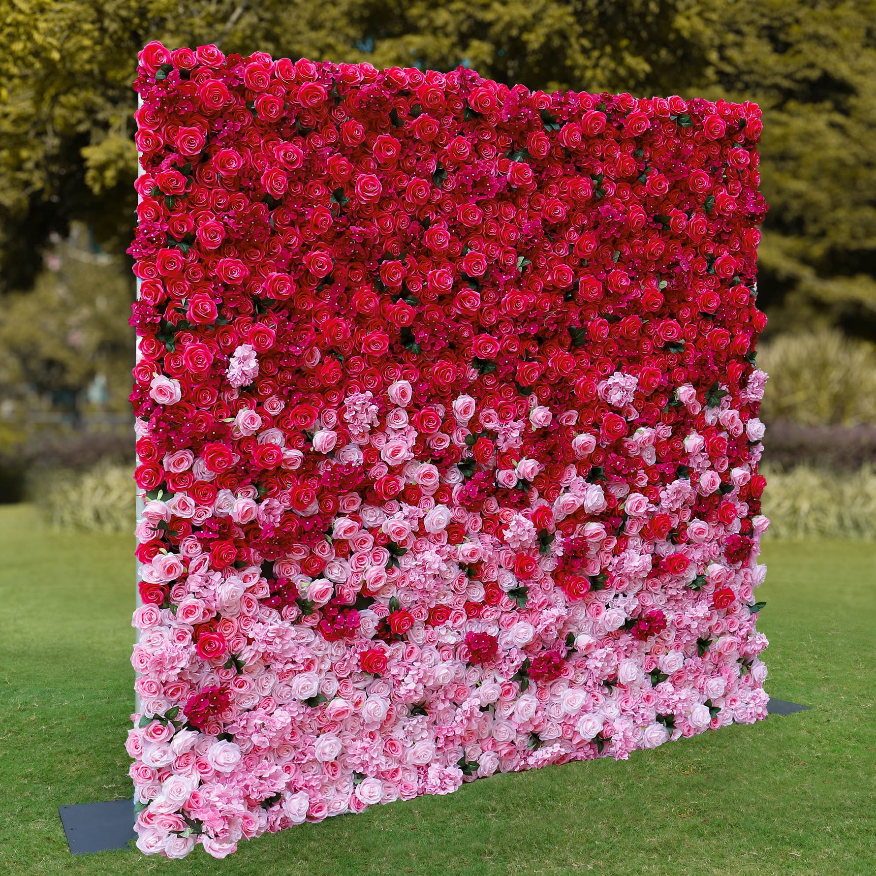 Aliflowers 3D Gradient Color Pink to Hot Pink Fabric Curtain Flower Backdrop Wall ALFWL110 - Ali Flowers