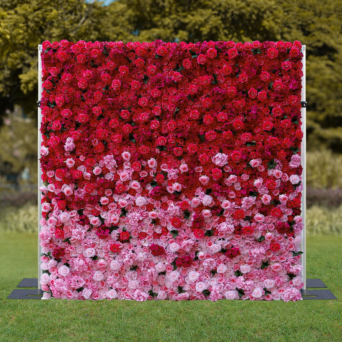 Aliflowers 3D Gradient Color Pink to Hot Pink Fabric Curtain Flower Backdrop Wall ALFWL110 - Ali Flowers