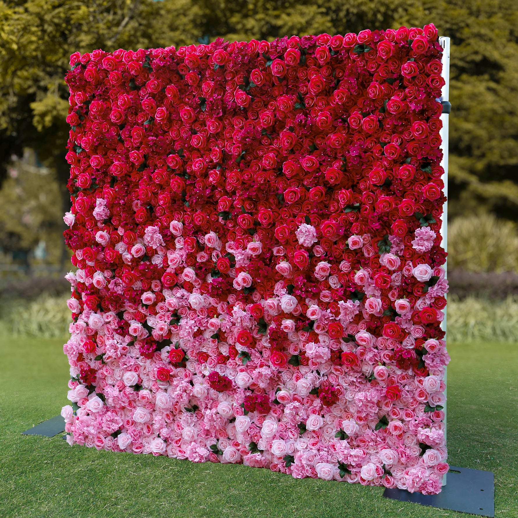 Aliflowers 3D Gradient Color Pink to Hot Pink Fabric Curtain Flower Backdrop Wall ALFWL110 - Ali Flowers