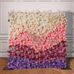 Gradient Colorful Rose & Hydrangea 5D Flower Wall with Babysbreath ALFWL150 - Ali Flowers
