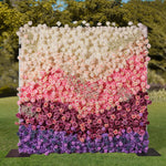 Gradient Colorful Rose & Hydrangea 5D Flower Wall with Babysbreath ALFWL150 - Ali Flowers