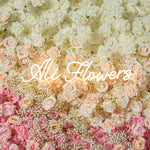 Gradient Colorful Rose & Hydrangea 5D Flower Wall with Babysbreath ALFWL150 - Ali Flowers