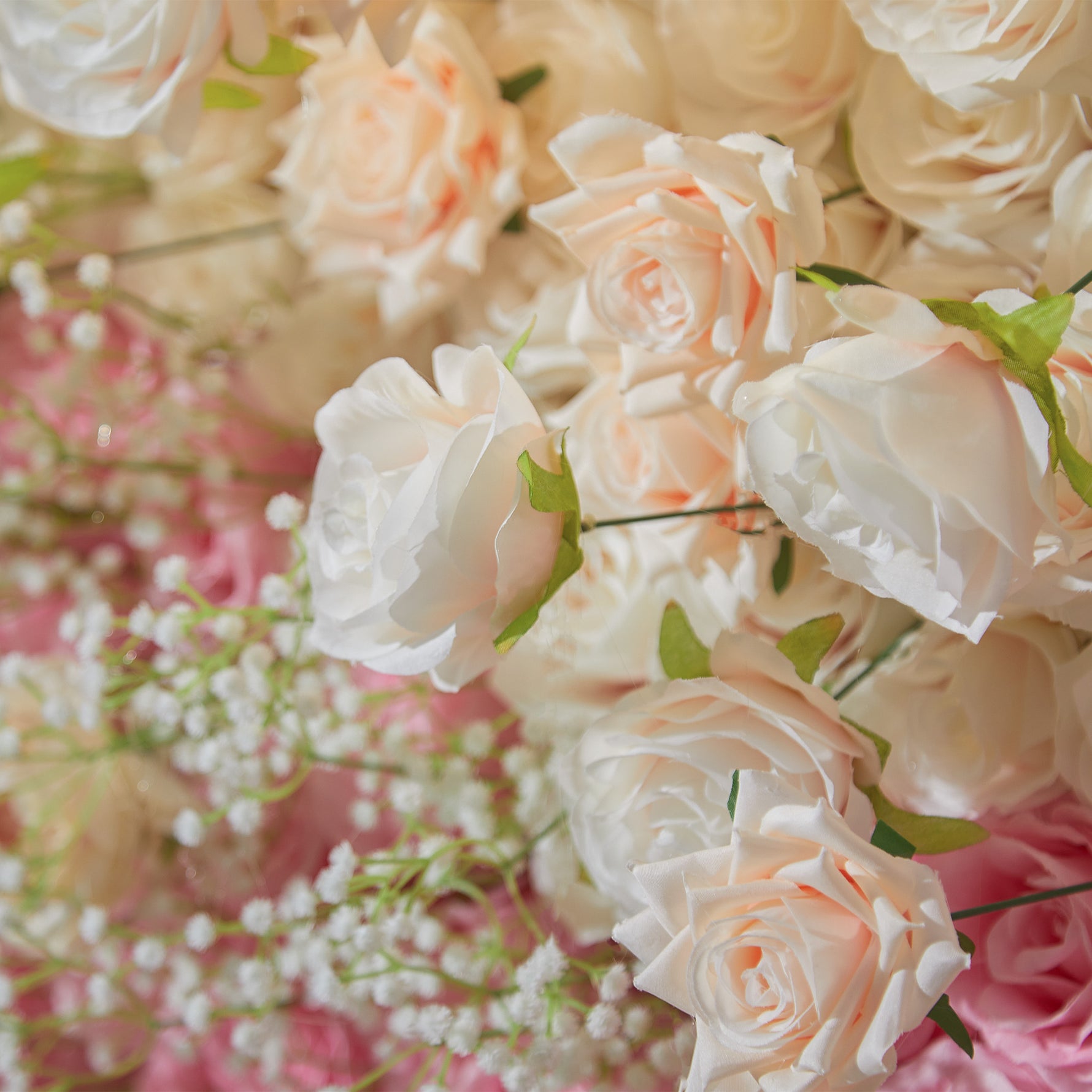Gradient Colorful Rose & Hydrangea 5D Flower Wall with Babysbreath ALFWL150 - Ali Flowers